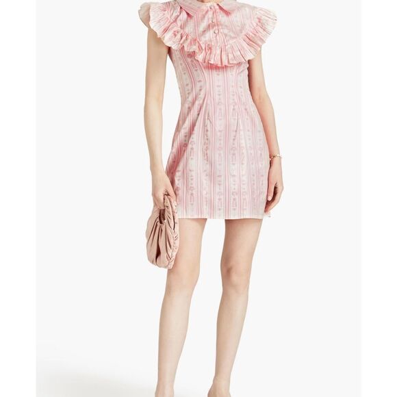 NWT SINDISO KHUMALO Ruffled printed Silk Dress - Picture 10 of 14